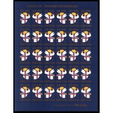 1976. Færøerne. Julemærkeark. Ufoldet. Engle.